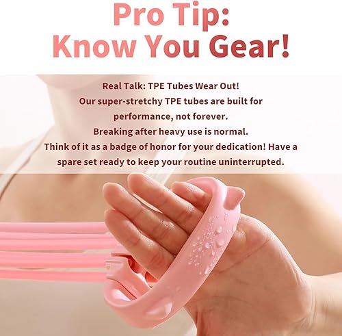 Miniatura 9 de Bandas de resistencia con asas, bandas de resistencia individuales, bandas de ejercicio con asas cómodas, entrenamiento de resistencia, terapia