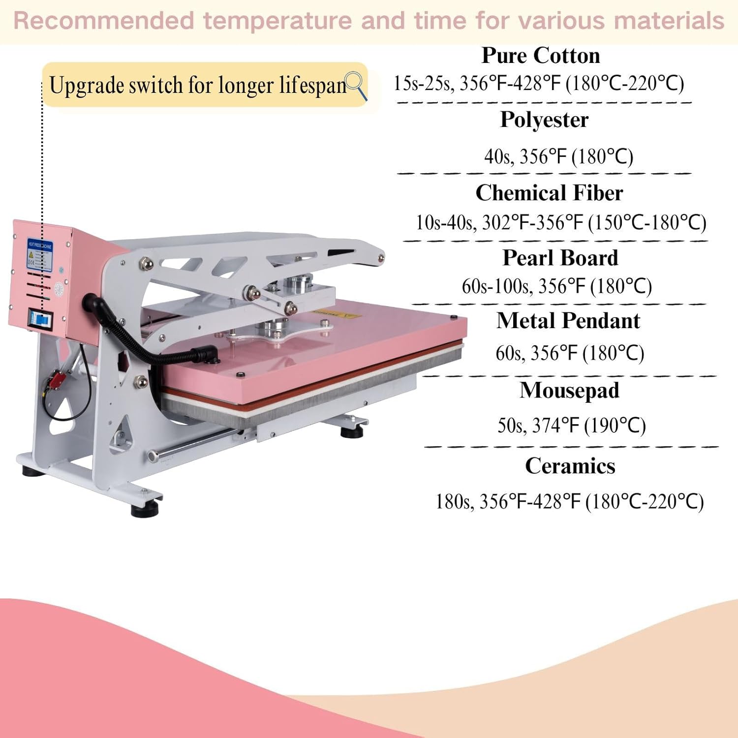 16x24 Inch Heat Press Machine for T-Shirts Semi-Automatic Sublimation Heat Press Machine with Auto Open and Slide-Out Base, Perfect for Home DIY & Small Business Customization, 110V, 2000W (Pink)