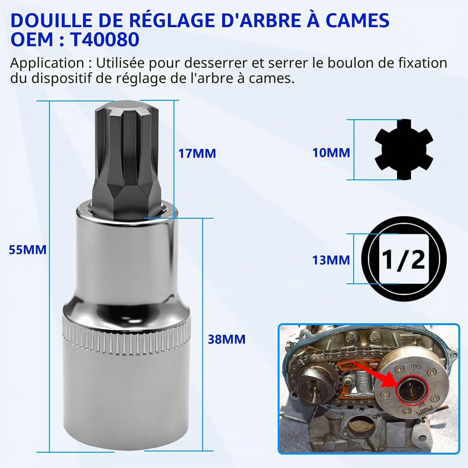 ZKTOOL Kit d'Outils de Calage d'arbre à Cames Moteur pour VW Audi