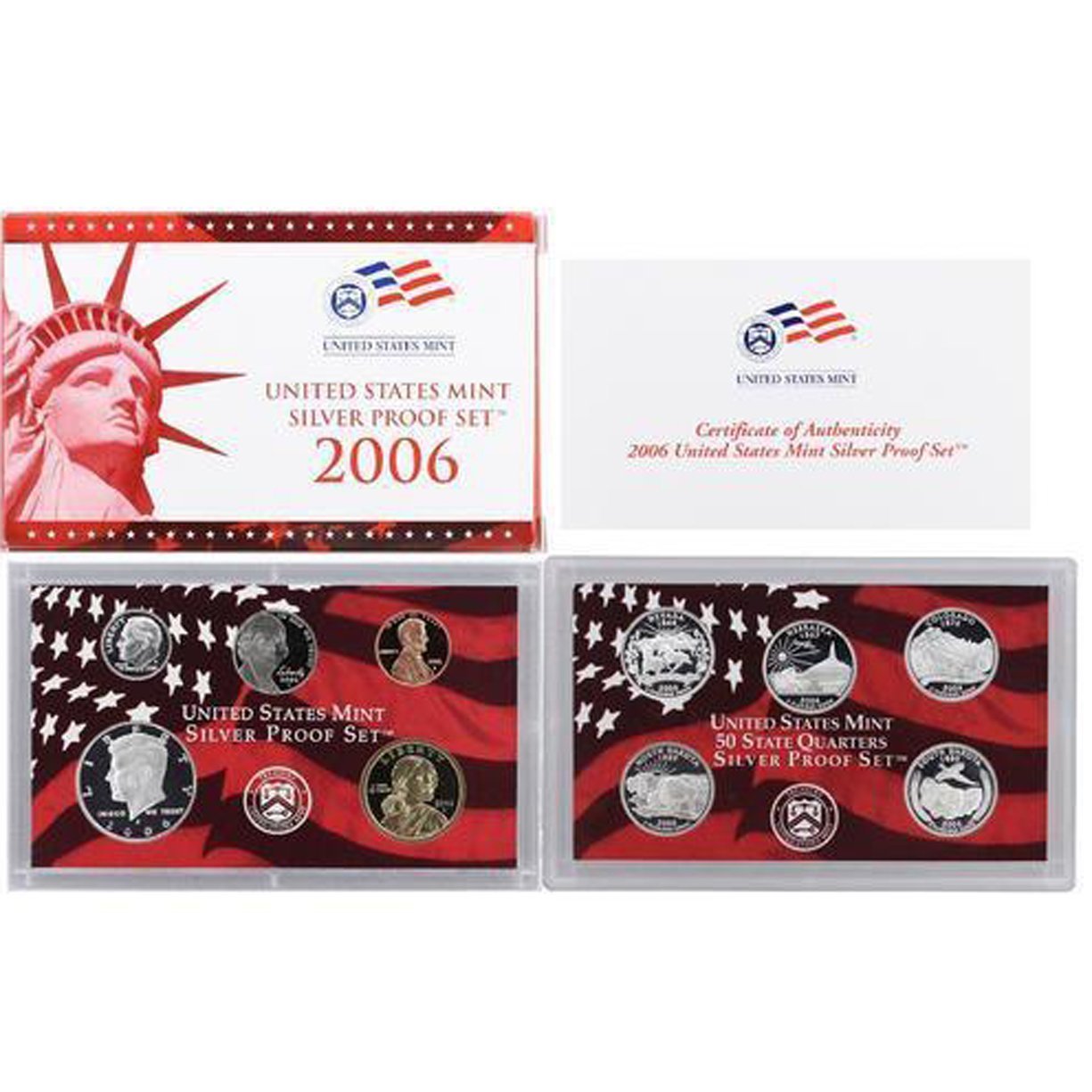 独立事典 2005-2006, 2006-2007 2冊セット 2006 S U.S. Mint Silver Proof Set - 10 Coins - OGP Superb Gem