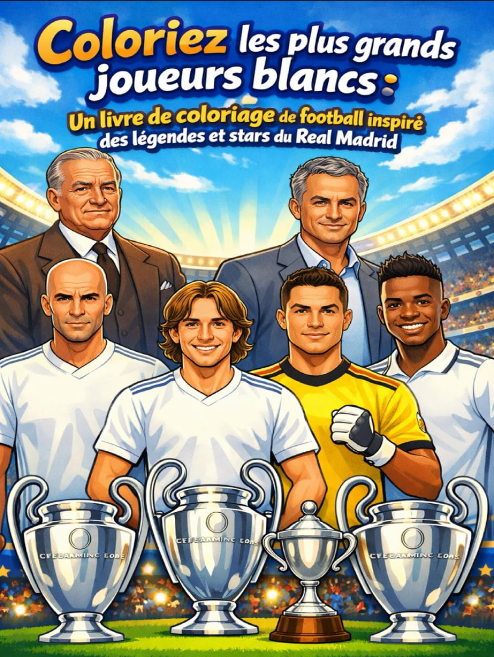 Coloriez les plus grands joueurs blancs: Un livre de coloriage de football inspiré des légendes et stars du Real Madrid