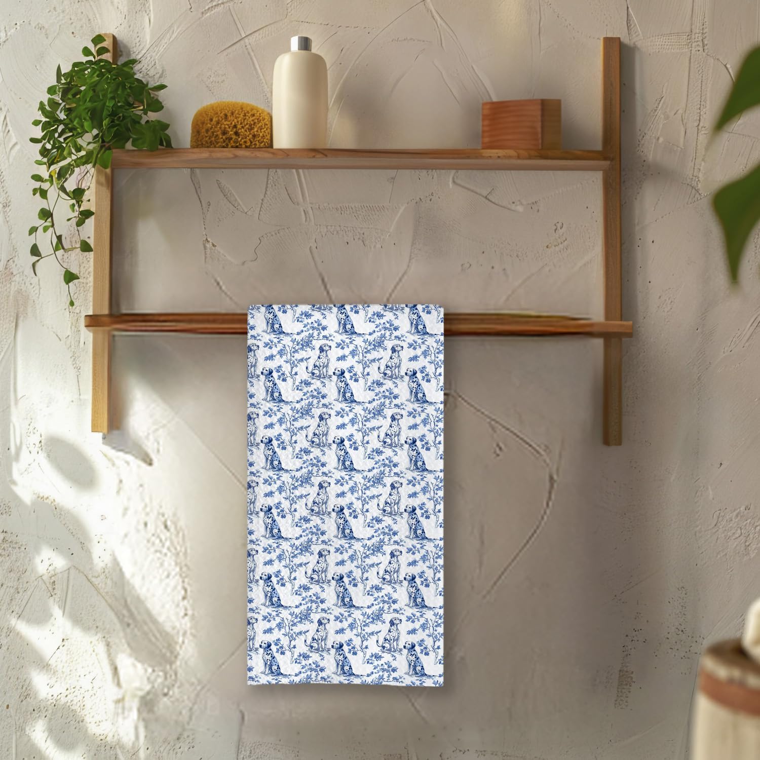 Chicimln Chinoiserie German Shorthaired Pointer Kitchen Towels, German Shorthaired Pointer Gifts Decorative Hand Towels for Bathroom, Blue White Dog Dish Tea Towel Drying Cloth for Kitchen, 16x24 Inch - Image 6