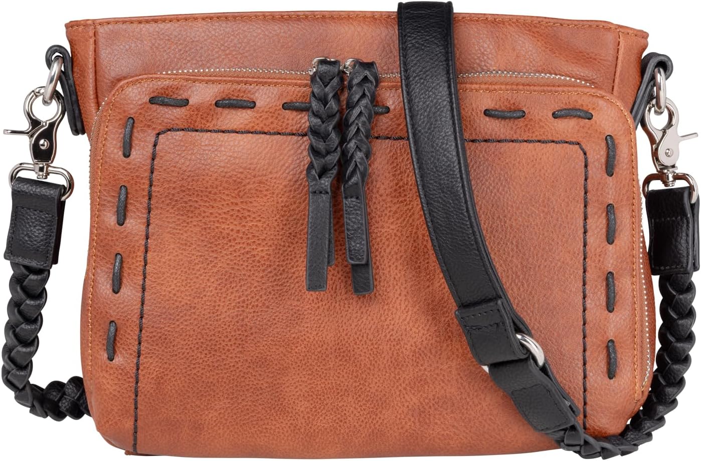 Lady Conceal Skylar Crossbody Concealed Carry Purse for Women with Organizer, Locking Zippers & Universal Holster