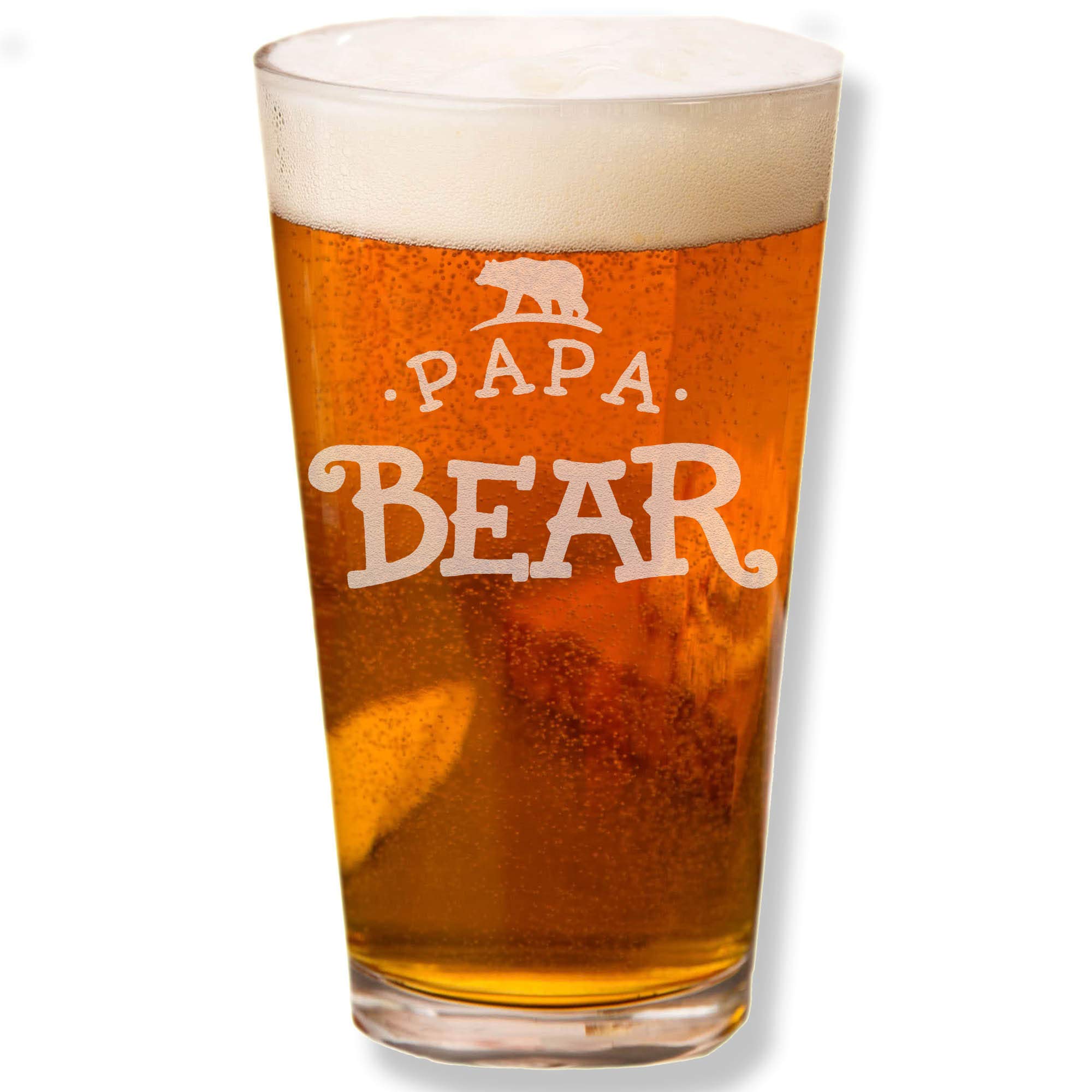 papa bear beer glass