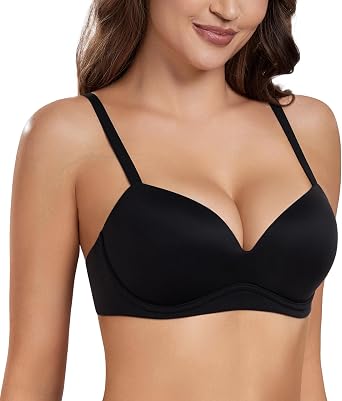 HACI Womens Push Up Bra Wirefree Padded Plunge Everyday T-Shirt Comfortable Seamless
