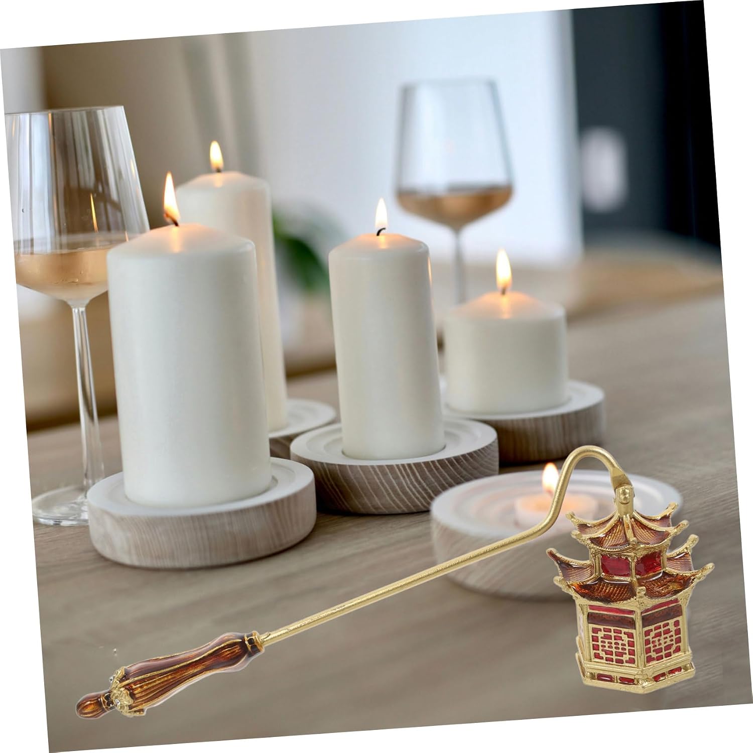 Cabilock Candle Snuffer Handle Efficient Extinguisher for Scented and Jar Candles Nonslip Grip for Dousing