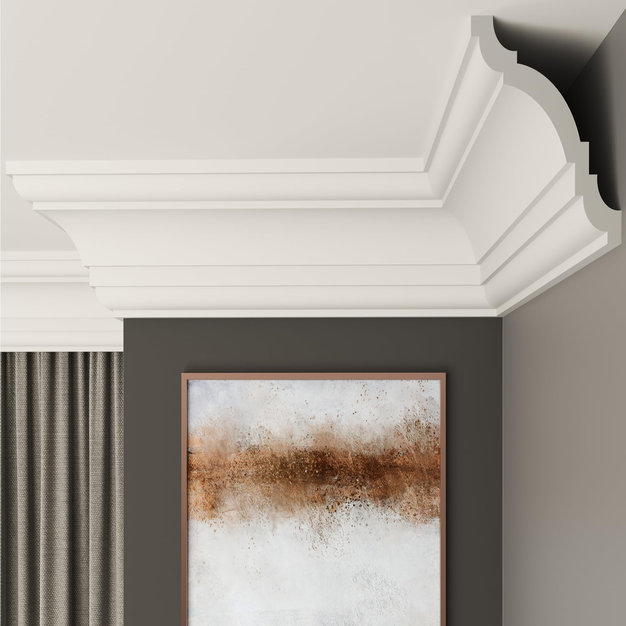 FAST DECOR Coving for Ceilings,White XPS Cornice, Lightweight Ceiling Moulding and Trim, Paintable Decorative Finish, Easy DIY Fit, Durable and Moisture Resistant (Internal Corner 20cm, CW01) โ image 1