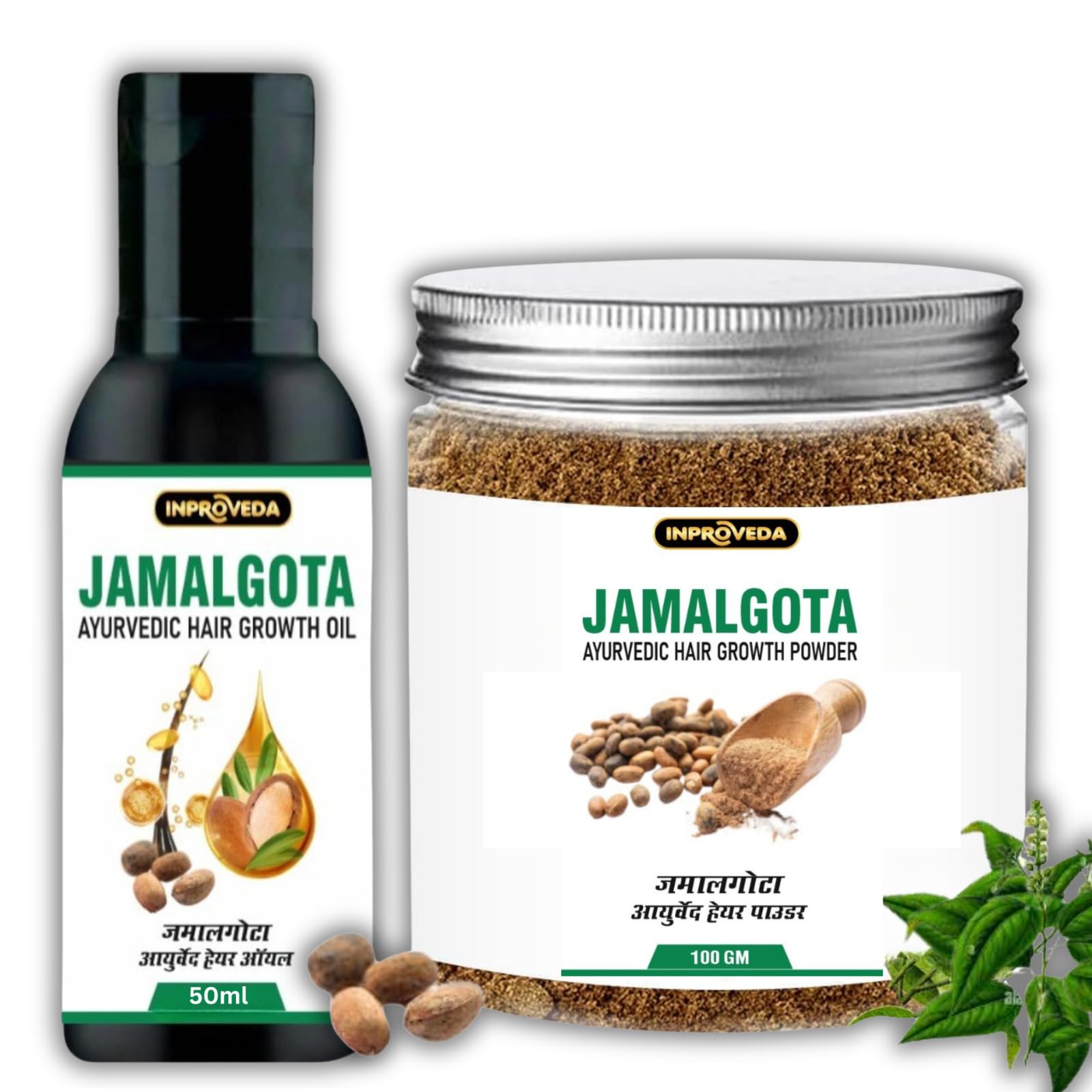 Jamalgota Powder for Hair Growth & Oil Combo Pack | Natural & Herbal Solution of Hair for Women and Men Hair | 100% Herbal & Safe for Use | Powder 100gm & Oil 50gm Combo Pack.-image-9