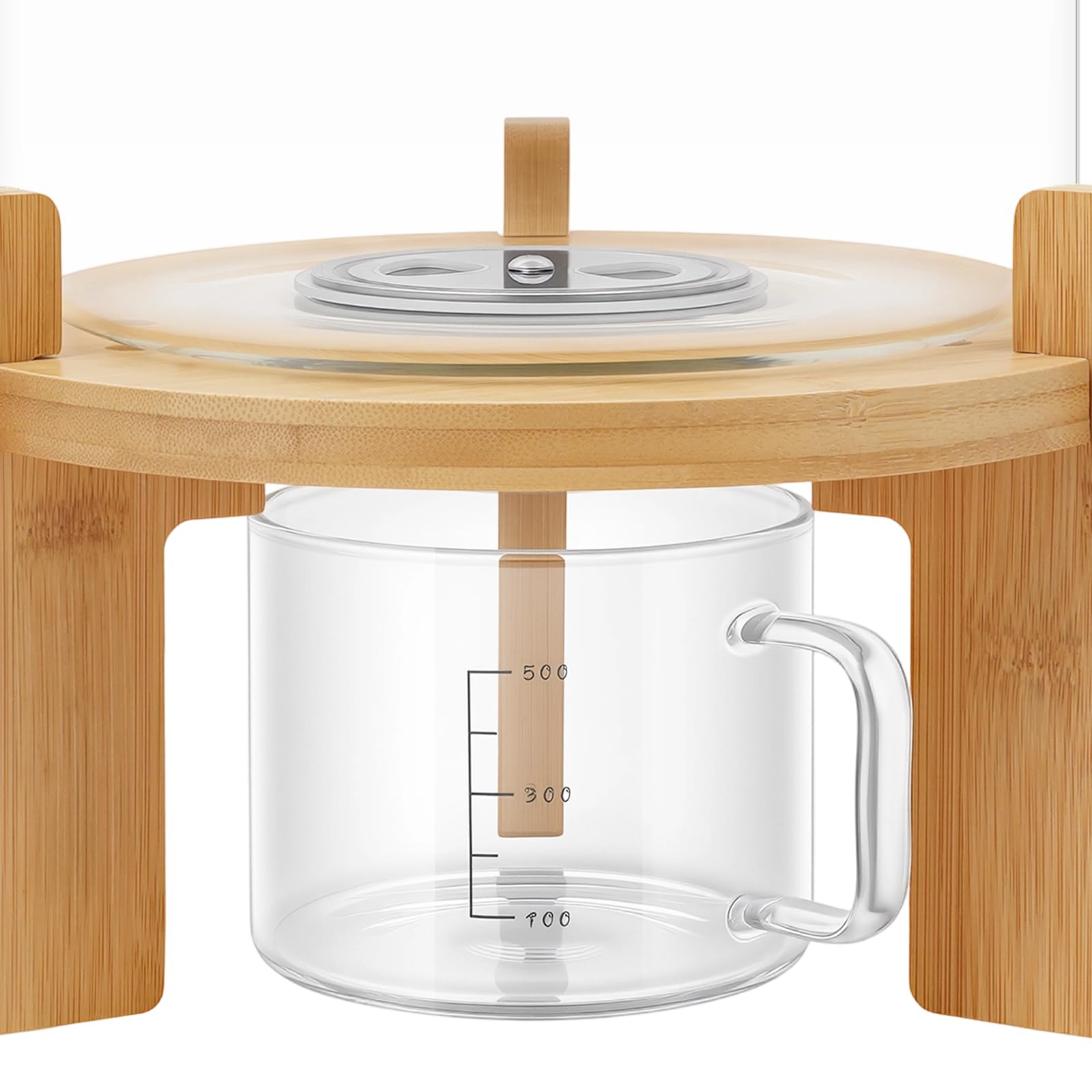 7,5L Vorratsdose aus Edelstahl & Glas - Luftdichter Getreidespender mit Sichtfenster & Messbecher für Reis, Nüsse, Müsli (Klar, Modern) 20 * 30 cm(T*H)