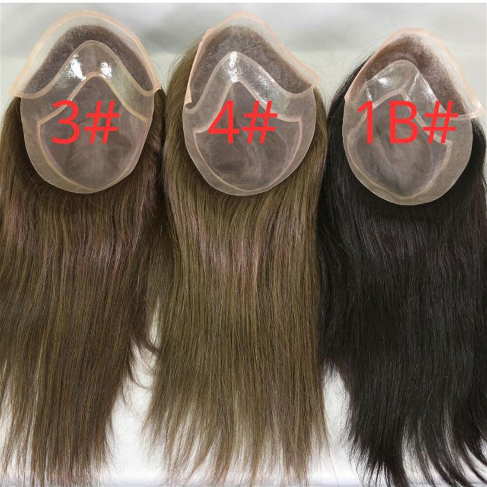 Tupecik męski 12-calowy tupecik męski z długimi włosami System wymiany ludzkich włosów nakładka na włosy dla mężczyzn Treski(3#)