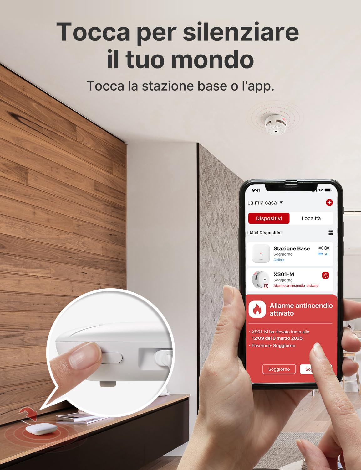 X-Sense Kit Casa Intelligente: 1 Rilevatore di Fumo e CO, 1 Rilevatore di Acque, 1 Base Station, Compatibile con l'App X-Sense Home Security