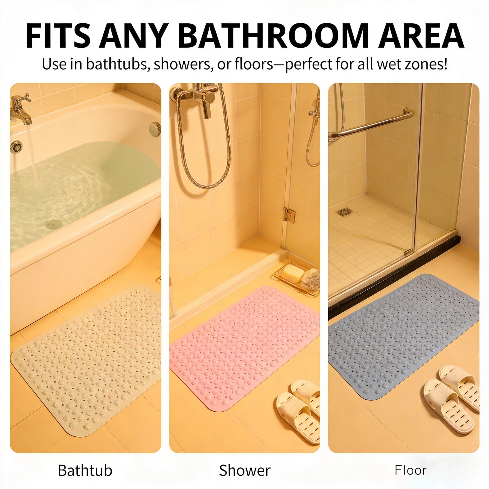 Alfombra De Baño Antideslizante De PVC For Duchas Bañeras Seguridad Baño Hotelera Y Doméstica con Ventosas(Green,80 * 120cm)
