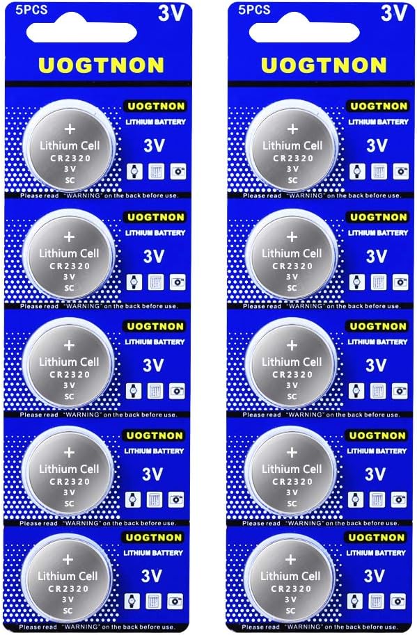UOGTNON CR2320 3V Lithium Battery (10 - Pack)