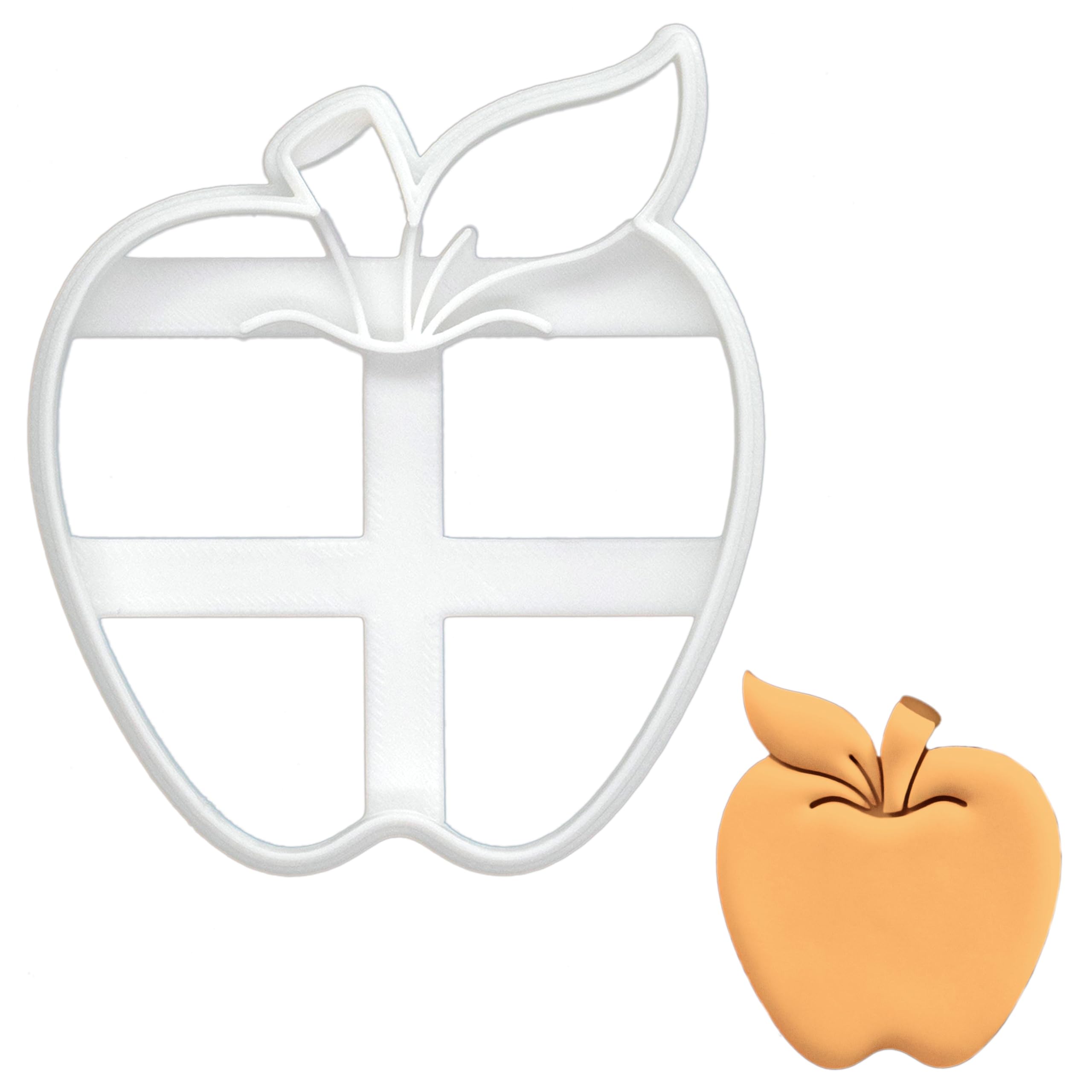 BAKERLOGY Apple Cookie Cutter - Detailed Biscuit Cutter Design for Baking and Crafts, Ideal on Fondant, Dough, Clay