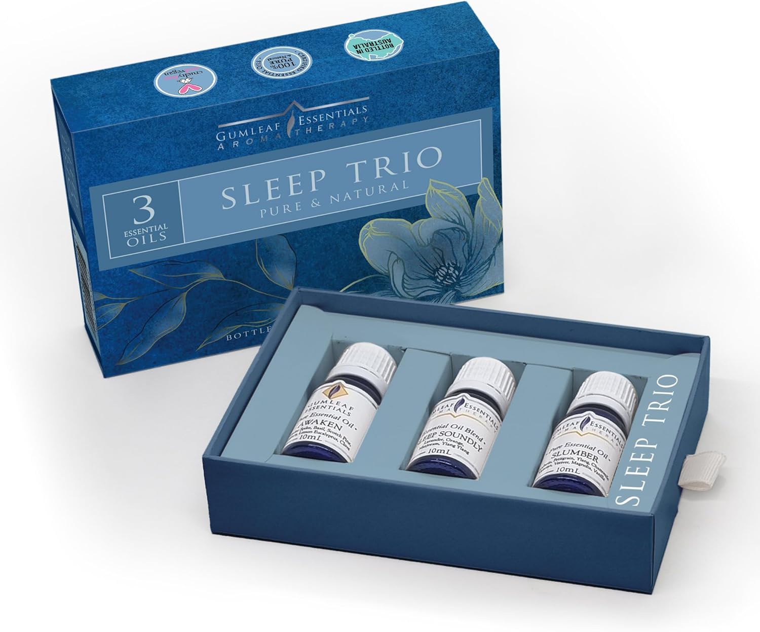 Sleep Trio Essential Oil Box Set – 3 x 10ml, Cruelty Free & Vegan, Pure & Natural