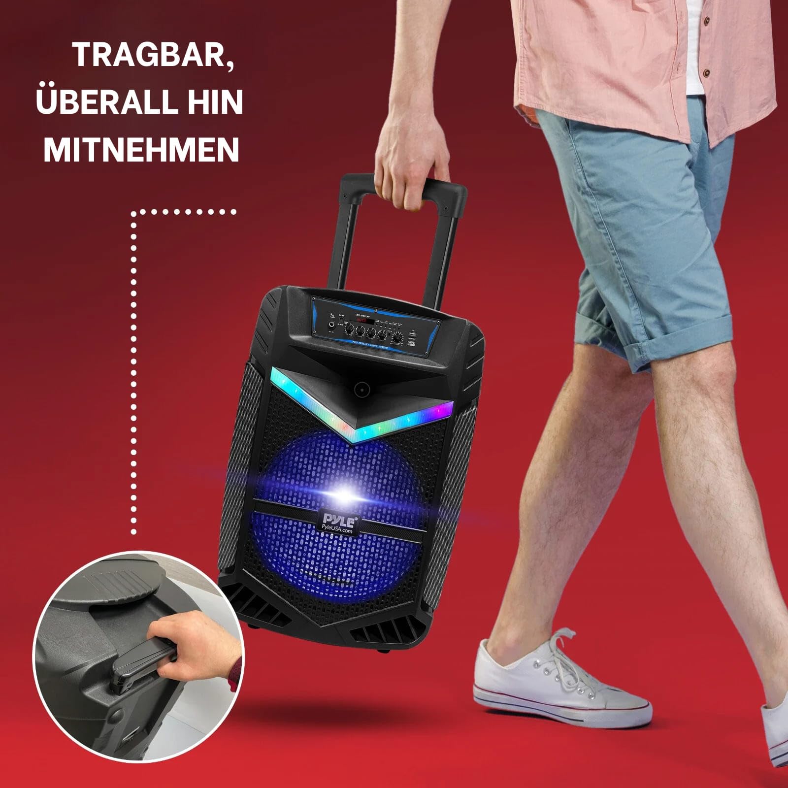 Pyle PA Bluetooth Lautsprecher - Karaoke Maschine mit Karaoke Mikrofon – Bild 6
