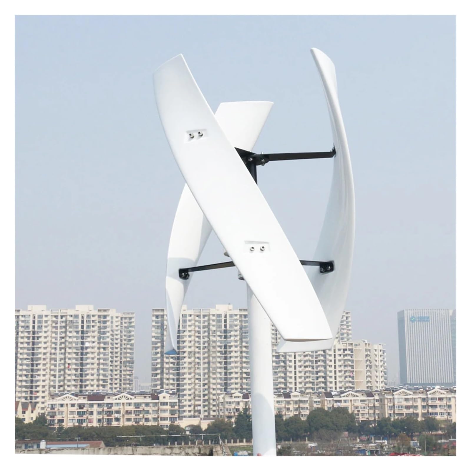 Windturbinengenerator, 10KW Home Low Noise Wind Turbine Vertikale Windmühle Elektrischer Generator 10000W 12V 24V 48V Niedrige Windgeschwindigkeit starten Windturbinen Windkraftgenerator(White,24V_10K