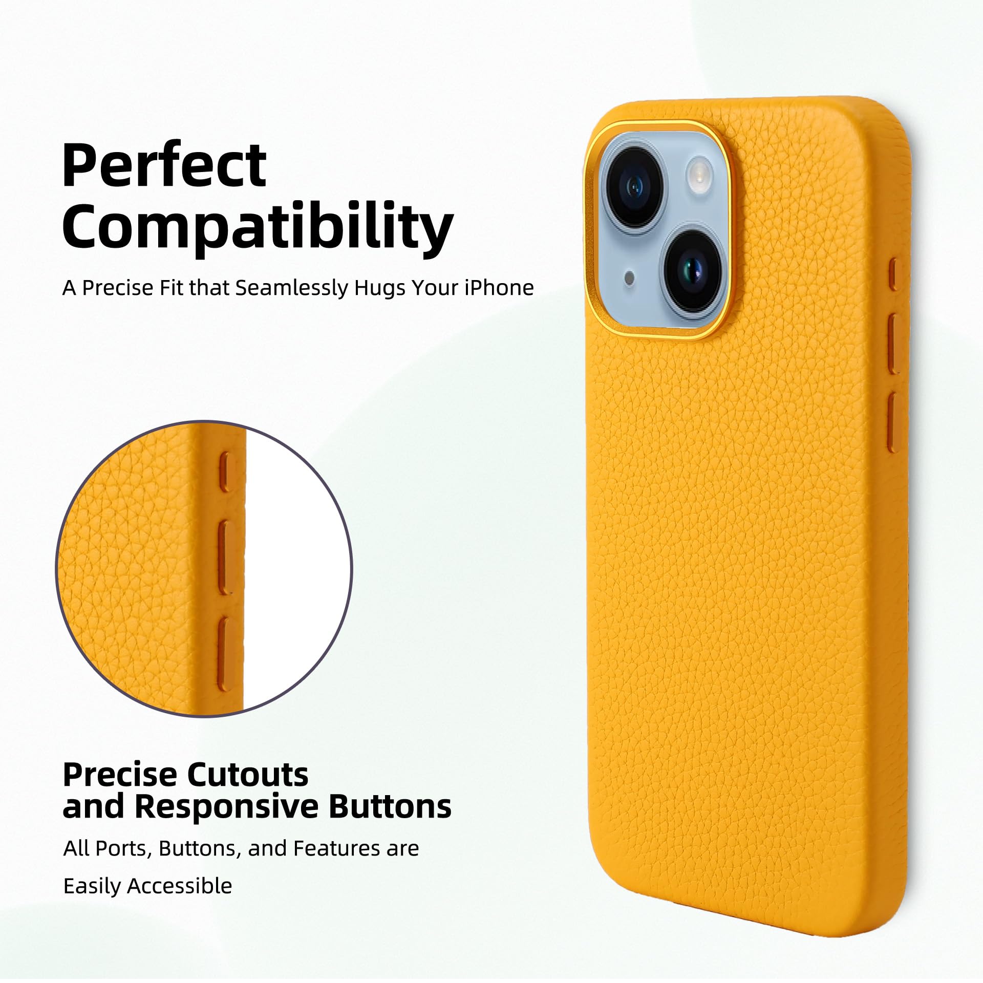 Genuine Leather Case For IPhone 17 Pro (6.3 Inch), Vintage Pull-up Leather Case With Soft Fiber Lining, Lip Screen Protection, Fit For MagSafe Wood