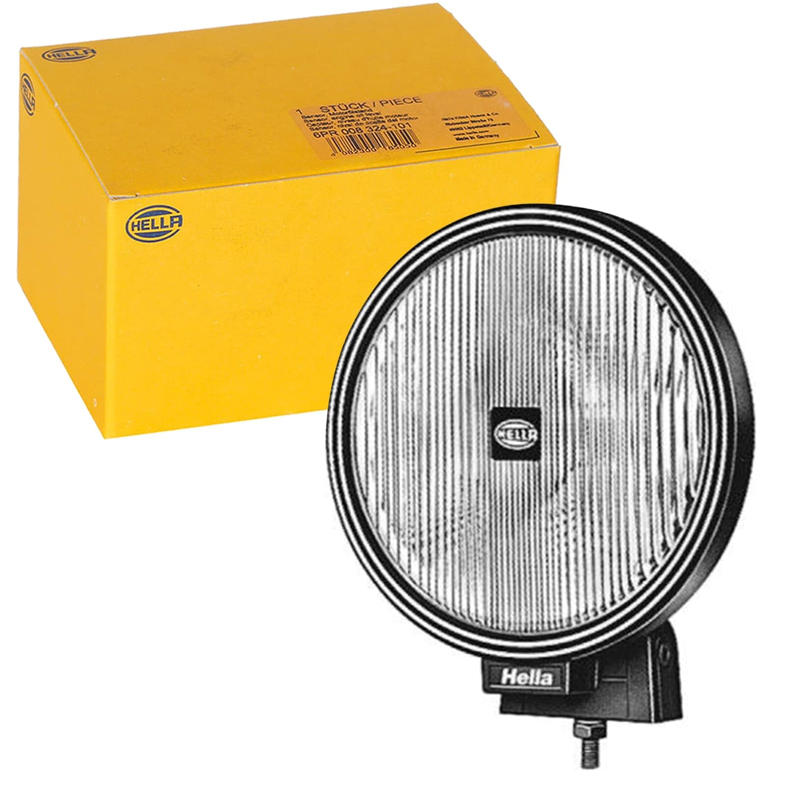HELLA 1F8 006 800-191 Halogen-Spotlight - Rallye 3000 - 24/12V - Round - Reference number: 37.5 - Bolted - Patterned diffusing lens - Lens Colour: Crystal clear - right/left