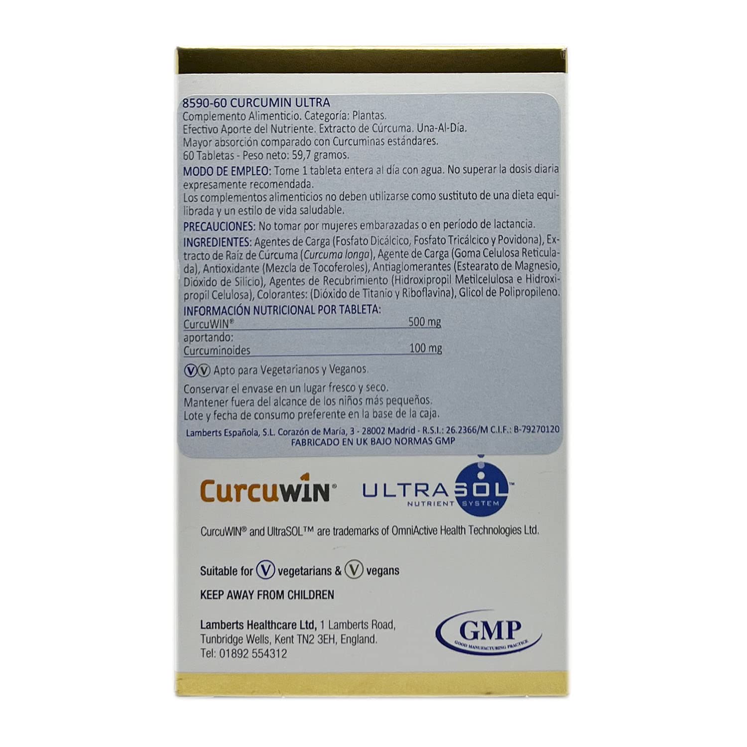 Lamberts Curcumin Ultra - 60 Tabletas