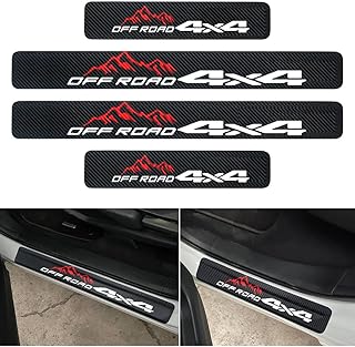 4PCS Universal Mountain 4x4 Off Road Carbon Fiber Style Door Sill Protector