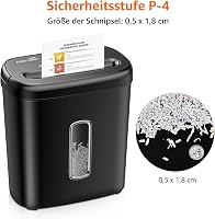 Amazon Basics Keresztmetszeti Papírmegsemmisítő 8 Lap Kapacitás Bankkártyához - 8 sheet (new model), black, Cross-cut 3