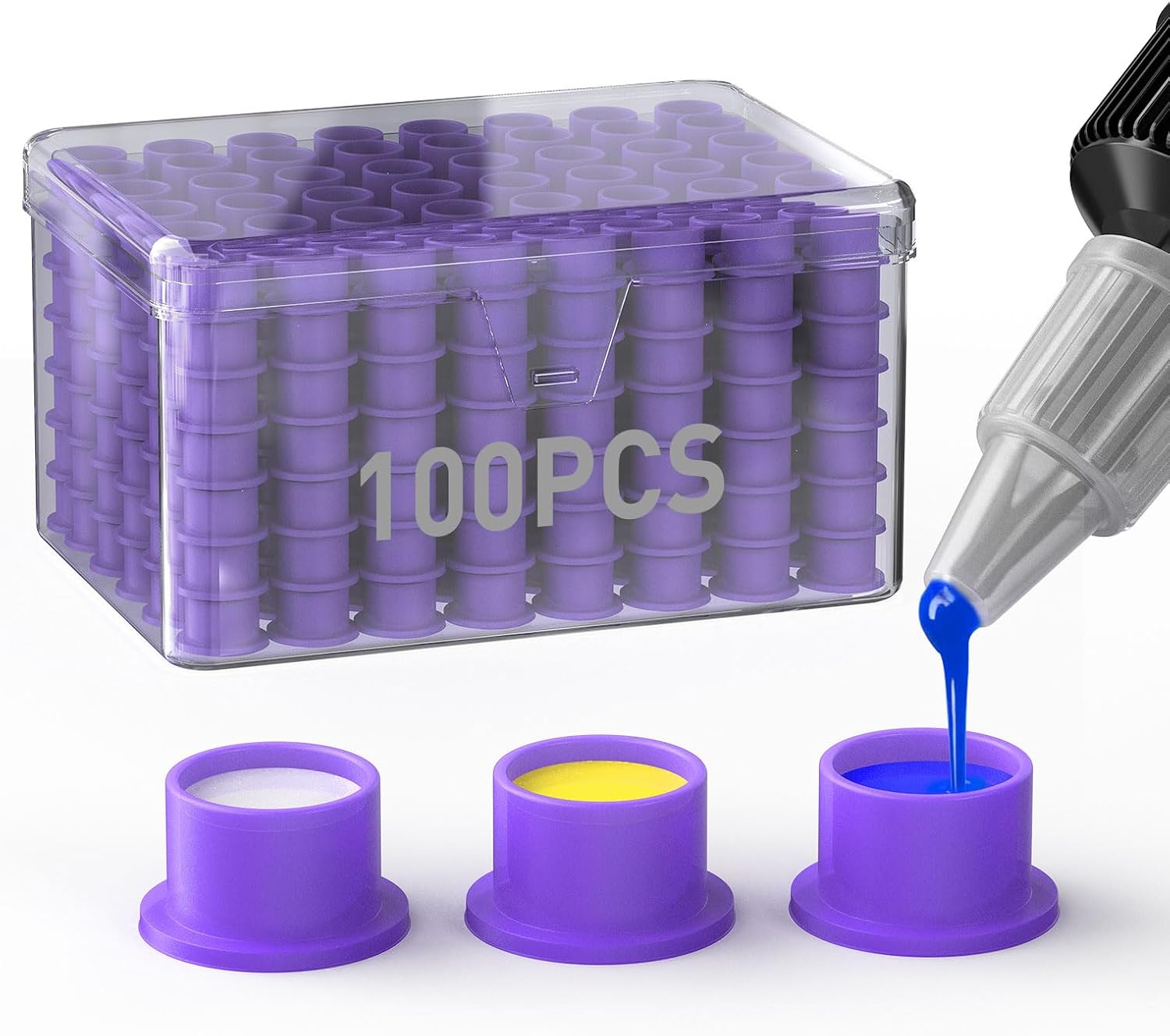 Wormhole Tattoo Ink Caps 50Pcs Silicone Ink Caps with Base Disposable Self-Stand Tattoo Ink Cups for Tattoo Ink, Tattoo Accessory Tattoo Supplies 12x20mm-Pink