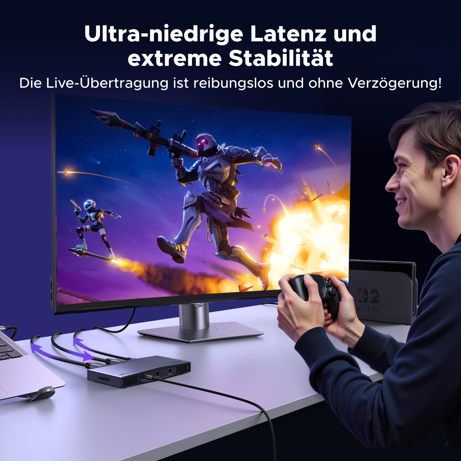 UGREEN 4K Capture Card, HDMI Capture Card 4K60Hz HDR Loop-Out und 4K30Hz Capture mit ultraniedriger Latenz, kompatibel mit PS5/Pro, PS4/Pro, Xbox Series X/S, Xbox One X/S, Switch, Switch 2