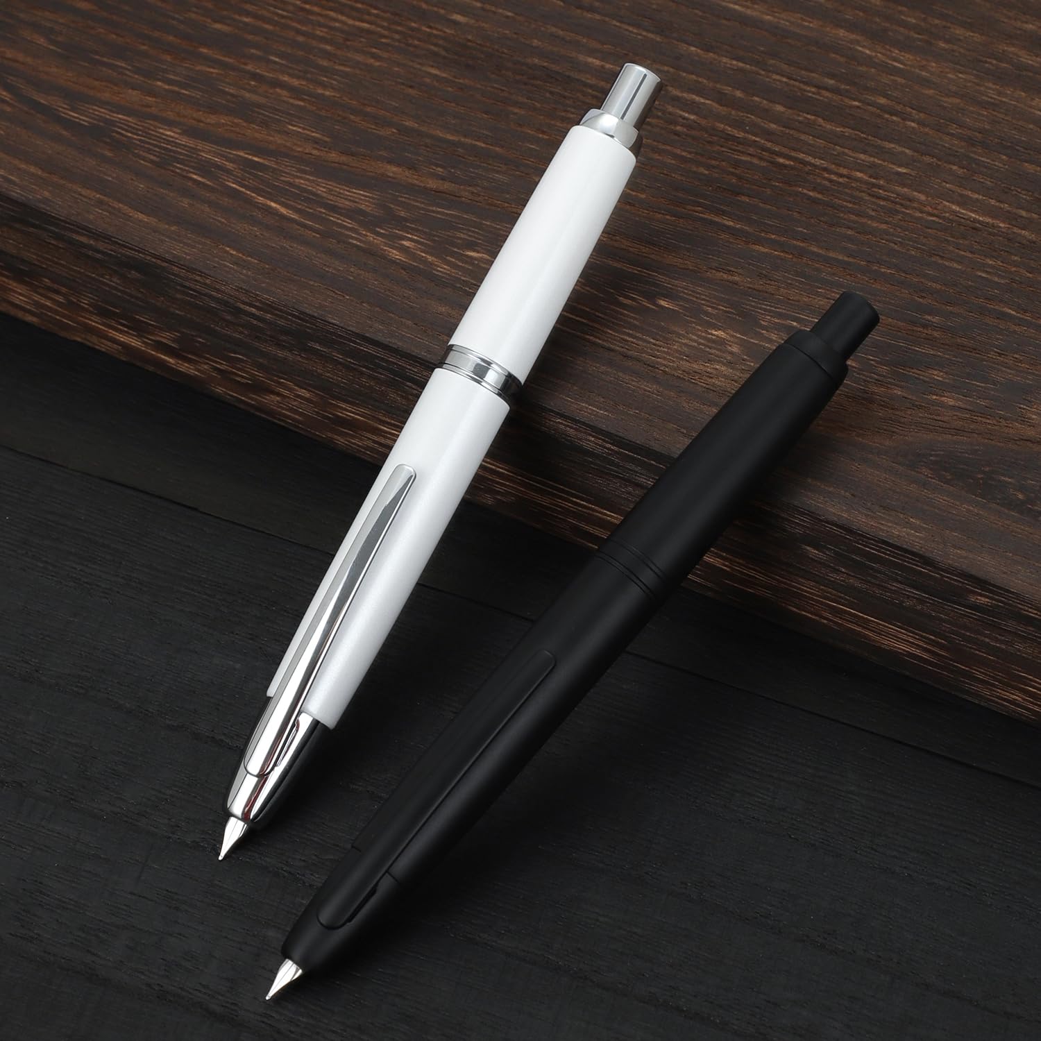 Jinhao 10 Series Press Fountain Pen Pearl White Retractable Fine Nib with Ink Converter and Metal Pen Box Set (Silver Clip Version) - Image 4