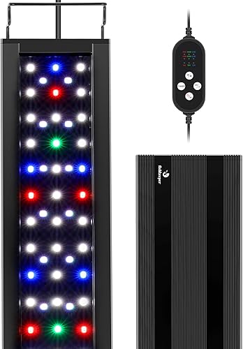 fishkeeper Luz LED de acuario de modo 247 Modo amanecerluz de díaluz de luna y modo de bricolaje, luz de espectro completo para pecera, con