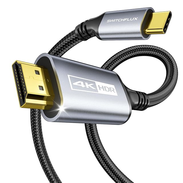 USB-C to HDMI Cable 6Ft 4K 60Hz High-Speed USB Type C to HDMI 2 0 Braided Cord Thunderbolt