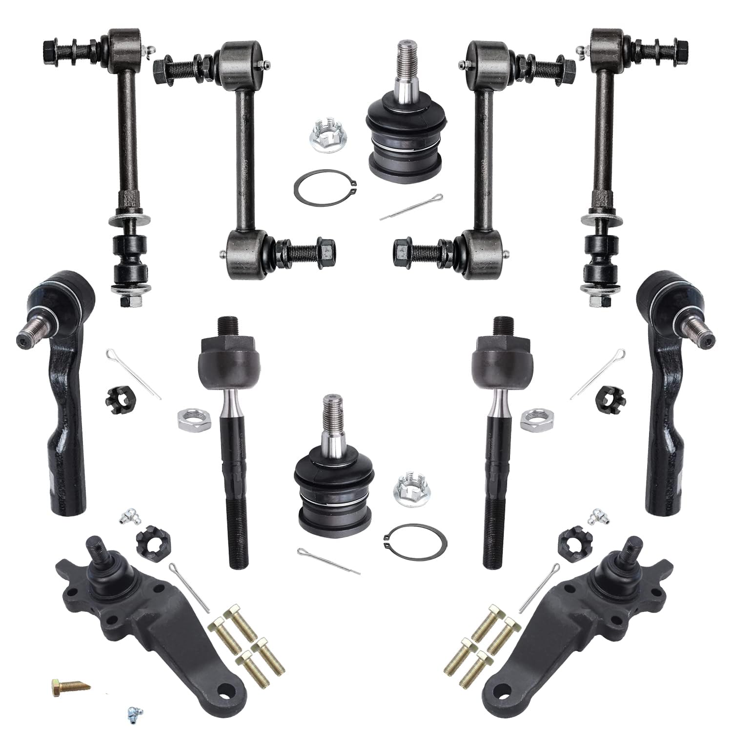 Detroit Axle - 12pc Front End Suspension Kit for 2001-2002 Toyota Sequoia