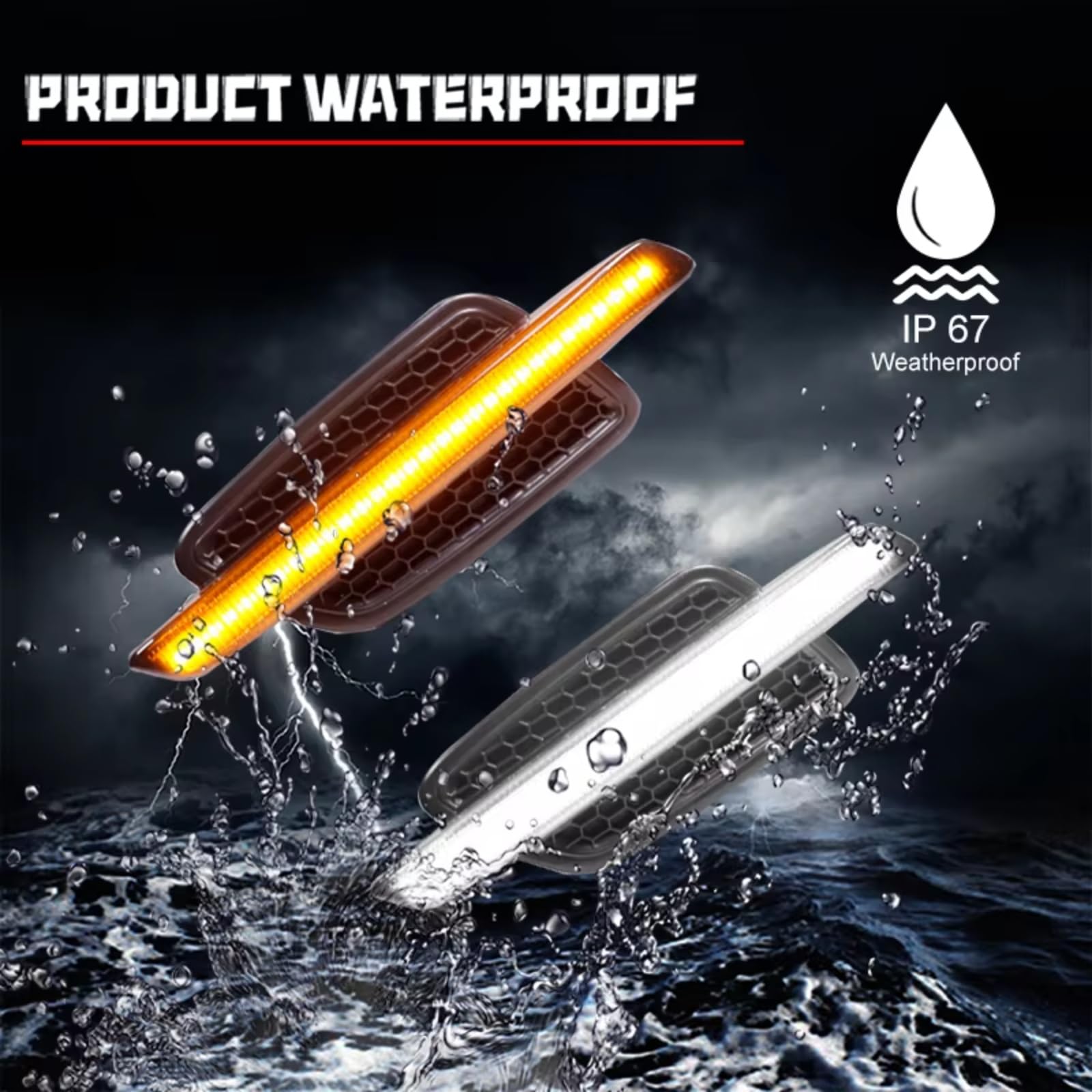 Faro Fanale Anteriore Per Pontiac G8 2008-2009 Paraurti Anteriore Luci Posizione Laterali LED Lampade Indicatore Direzione Ambra/Luci Ingombro DRL T10 12V Luce Marcia Diurna(Amber)