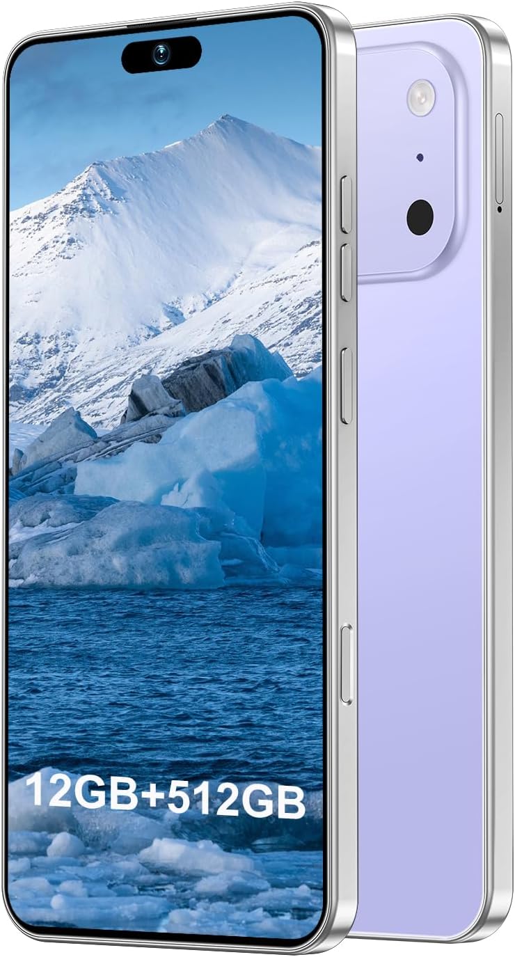 17PM Smartphone: Snapdragon 8 Gen 3, 12GB RAM + 512GB Storage, 7000mAh Battery, 6.99-inch Display, 68MP+108MP Camera, Android 15, 5G, Dual SIM - Superior OS Outperforms Competitors (Pale purple)