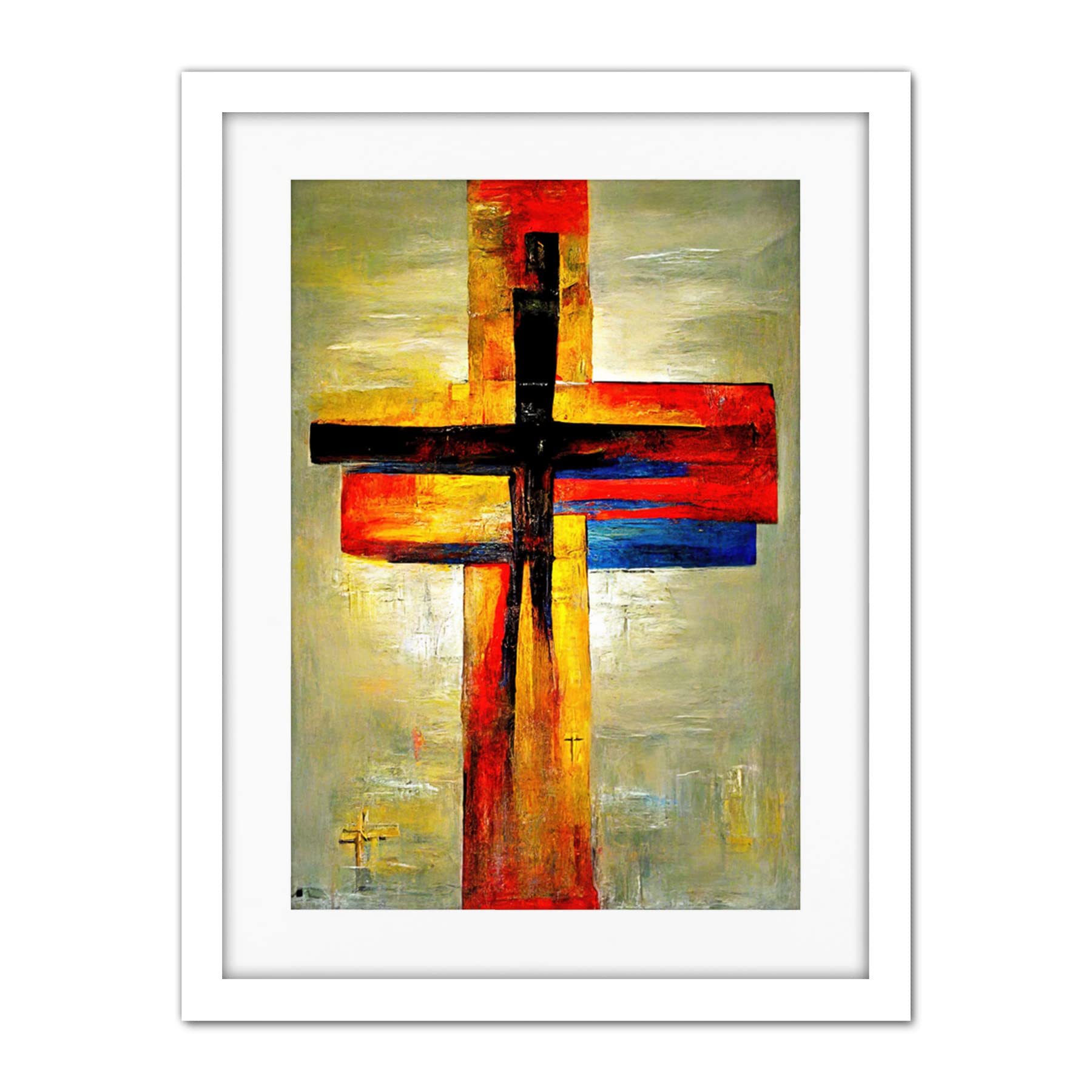Doppelganger33 LTD Christian Modern Crucifixion Cross Jesus Artwork Framed Wall Art Print 18X24 Inch