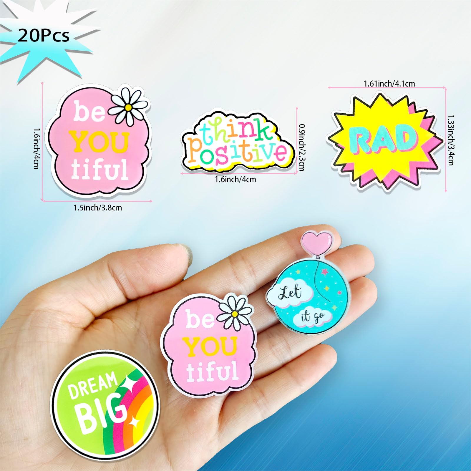 20Pcs Cute Pins for Backpacks,Acrylic Brooch Pin,Inspirational Lapel Pins,Plastic Fruit Cartoon Brooch Pin, Decoration Lapel Pin,Badges Brooch Pins for DIY Jewelry Crafts,Clothing Bags Jackets