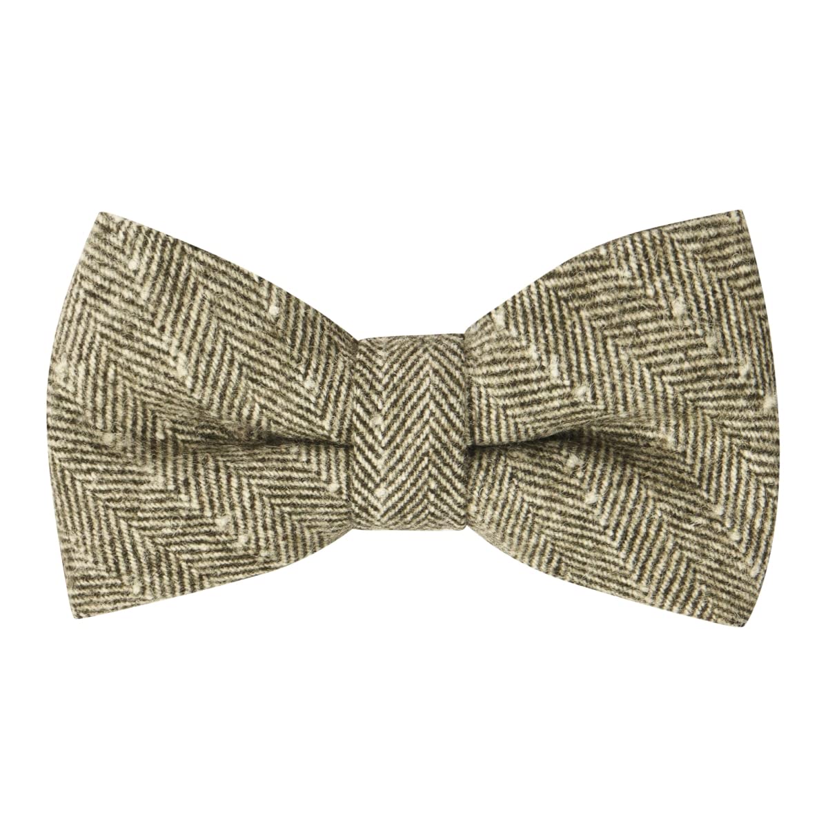 King & Priory Sage Green Herringbone with Pinstripe Pre-Tied Bow Tie