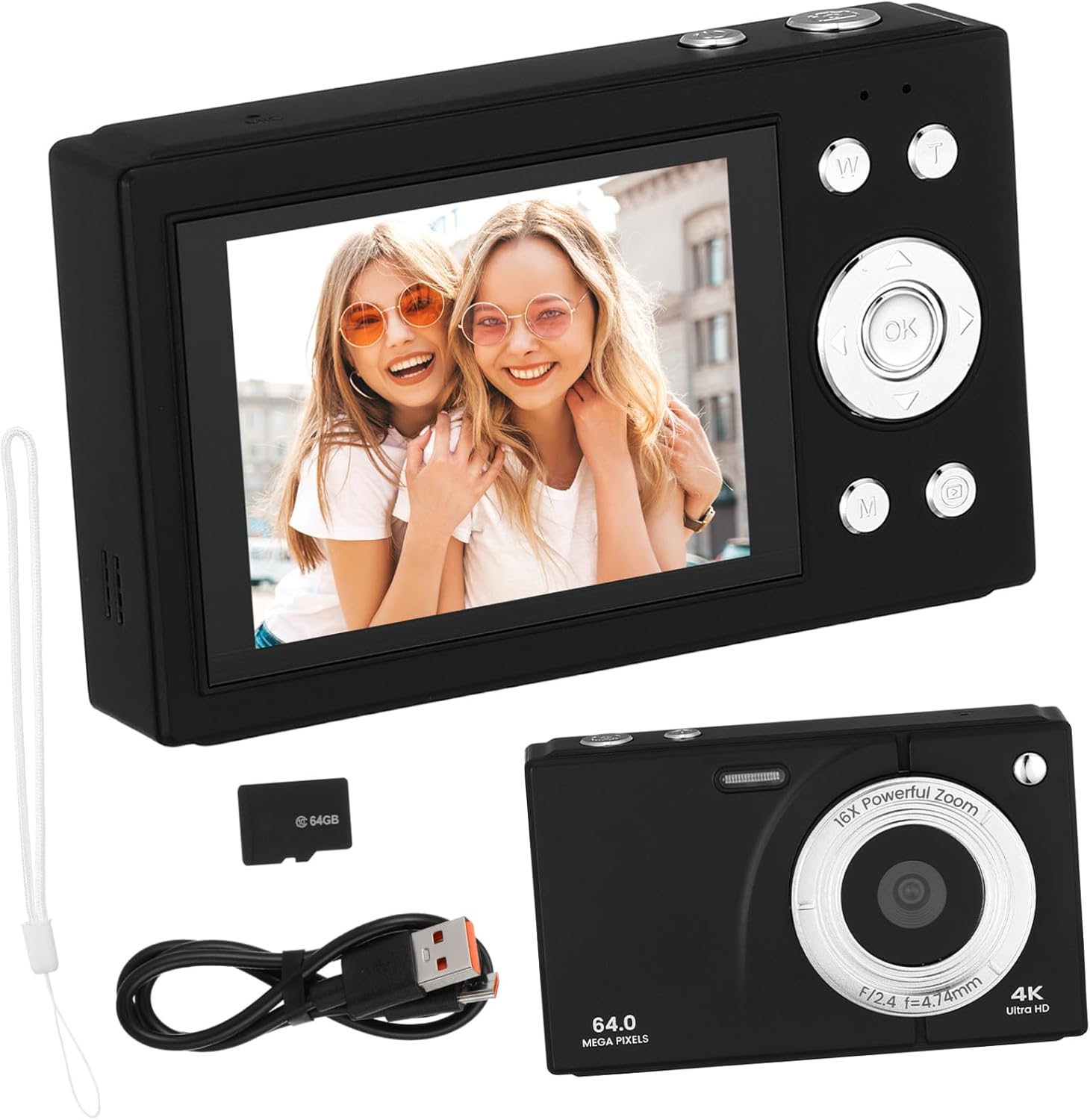 Uonlytech デジタル カメラ カメラ コンパクト 旅行用 コンパクト ポイントアンドシュート