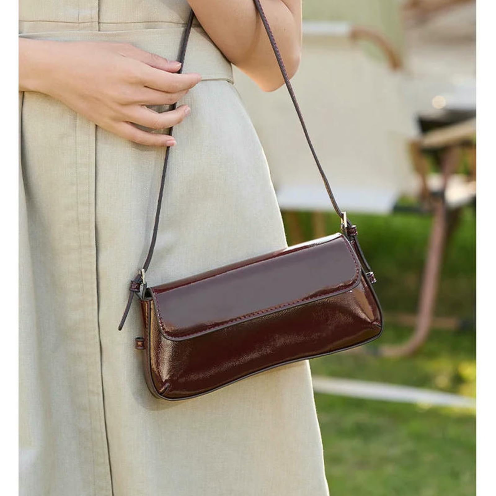 Borsa Donna A Spalla delle Donne Ascelle Brevetto per Le Donne-s2116-winered
