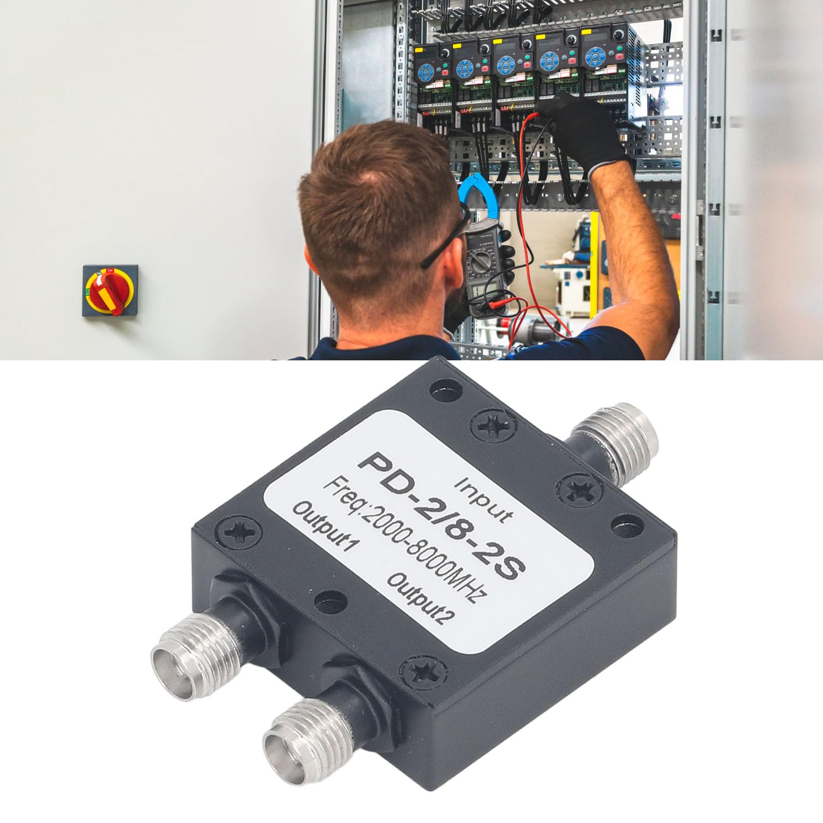 Zerodis Rozdzielacz Mocy SMA, Dzielnik RF 2-drożny, 2-8GHz, Nierdzewny