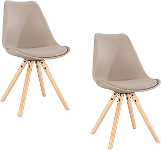 Aryana Home Pack de Sillas Nórdicas, Beige, 58x46x81 cm, 2 Unidades