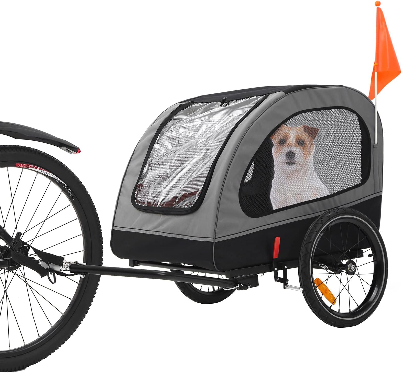 Goujxcy Kids Bicycle Trailer, Bike Child Carrier Trailers, Child Bike Trailer with a Strong Steel Frame for 1 to 2 Kids, Compact Fold for Travel and Storage