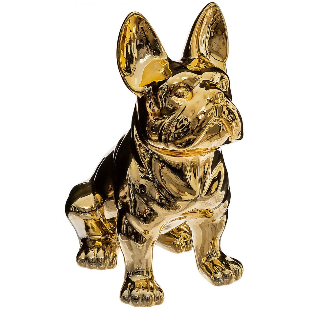 Hogar y Mas Figura Decorativa Bulldog Dorado Krater 22,5CM