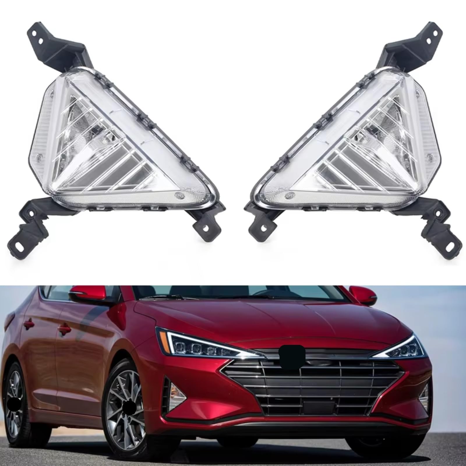Hyundai dla Elantra Sedan 2019 2020 92302F2510 92301F2510 przedni zderzak światła przeciwmgielne kierunkowskaz osłona lampy bez żarówki (1 para)
