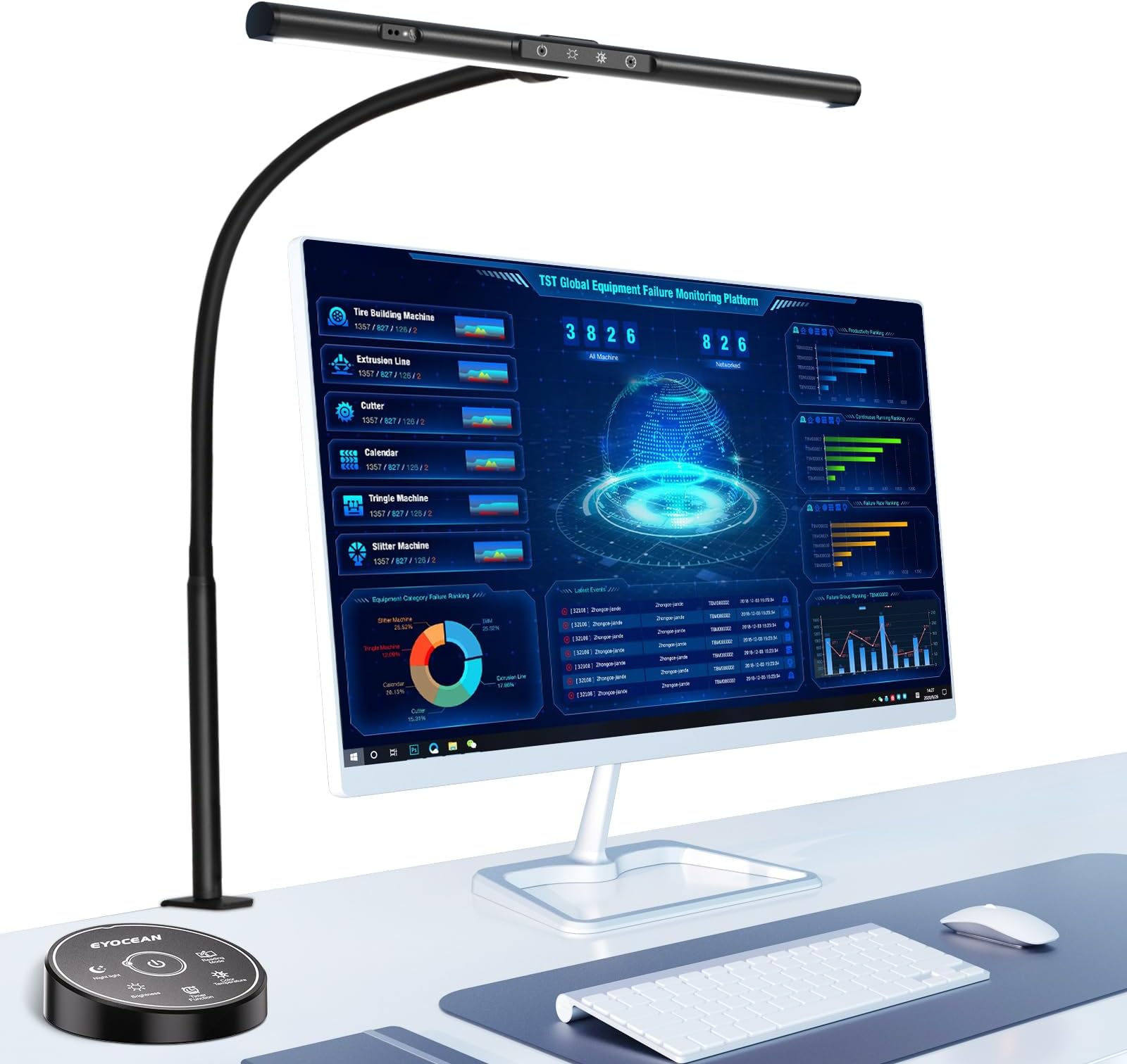 Kary LED Desk Lamp with Base and Architect Desk Light with Clamp