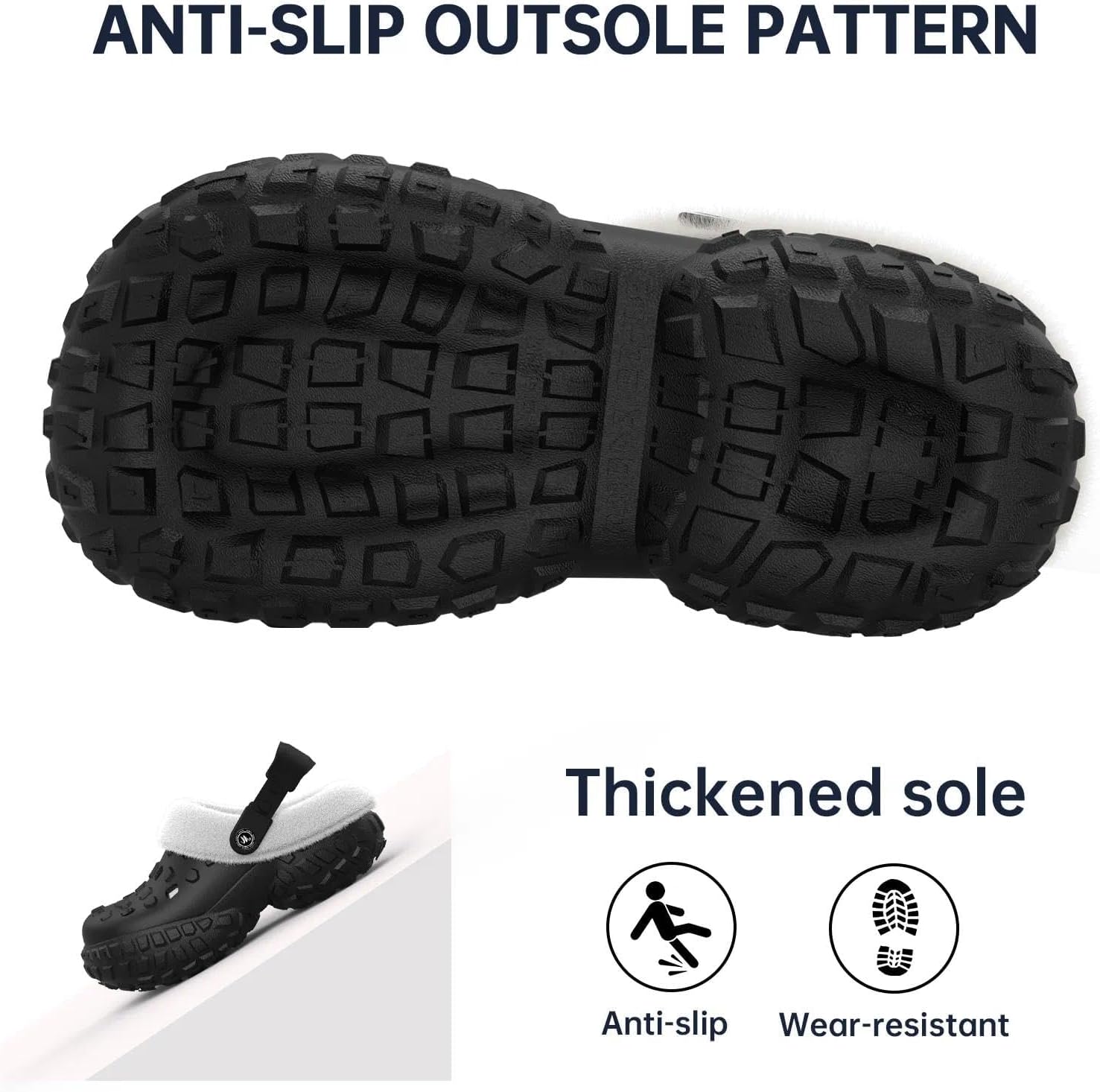 Slippers for Women Men - Waterproof Outdoor Garden Clogs with Non-Slip Sole, Warm Fleece Lined Winter Unisex House Shoes for Indoor Outdoor Comfort - Image 5