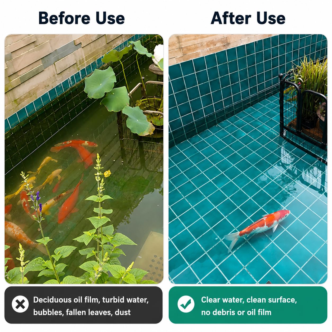 Skimmer galleggiante per laghetto con cavo di alimentazione da 10 m, estrattore di superficie triangolare per laghetti, piscine e giardini