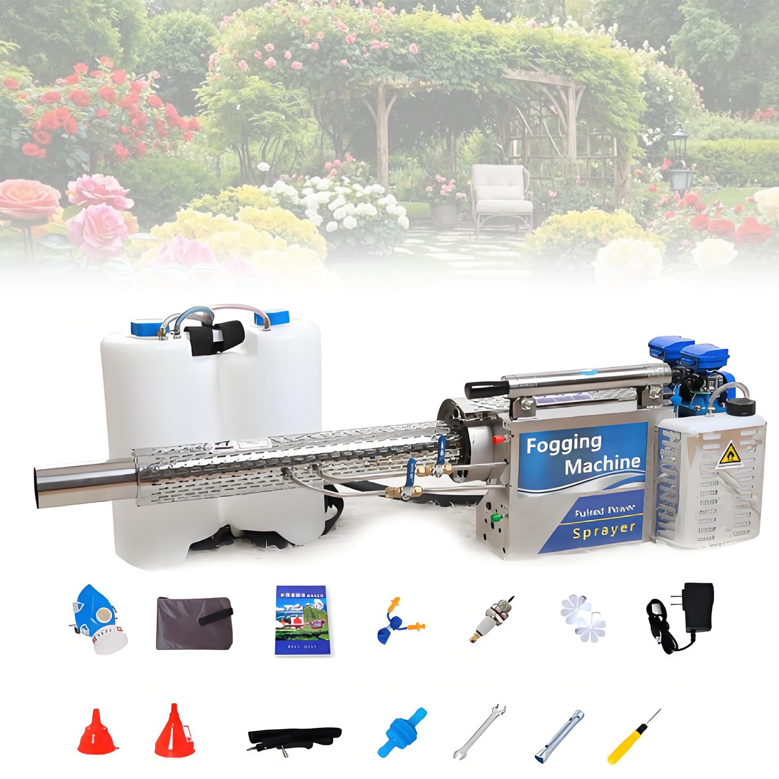 Nebulizzatore termico portatile a getto pulsato, nebulizzatore elettrico a spruzzo con atomizzatore aerosol, copre un'area di 700 m² in 7-8 minuti, ideale per piante da interno ed esterno. 100