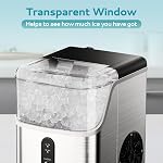 EUHOMY Nugget Machine à glaçons de comptoir, Pebble Ice Maker Machine avec 35lbs/24H Glace douce, auto-nettoyage Machine à glace sonique avec scoop de glace et panier pour la maison/cuisine/bureau (aciers inoxydables)