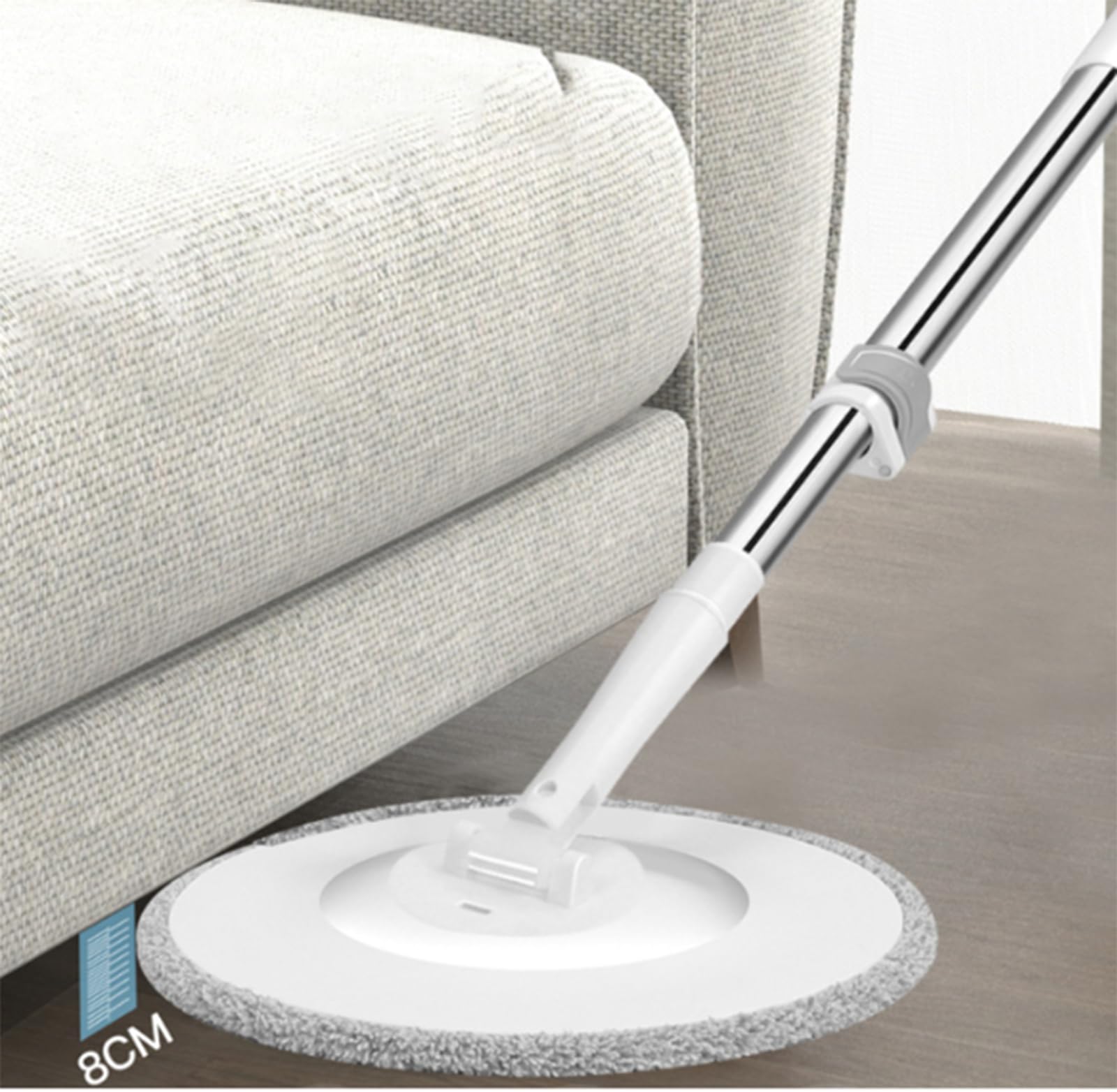 Balai essoreur et Seau pour la Maison, Balai et Seau avec essoreuse, Deux Compartiments, séparation Automatique de l'eau Sale et Propre avec 2 recharges en Microfibre